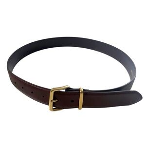 Aritzia Brown Leather Solid Brass Belt Medium